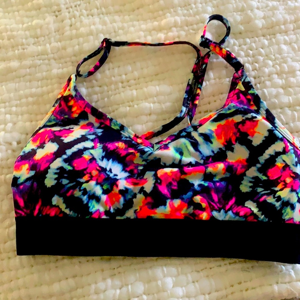 Pink sports bra bright colors size medium